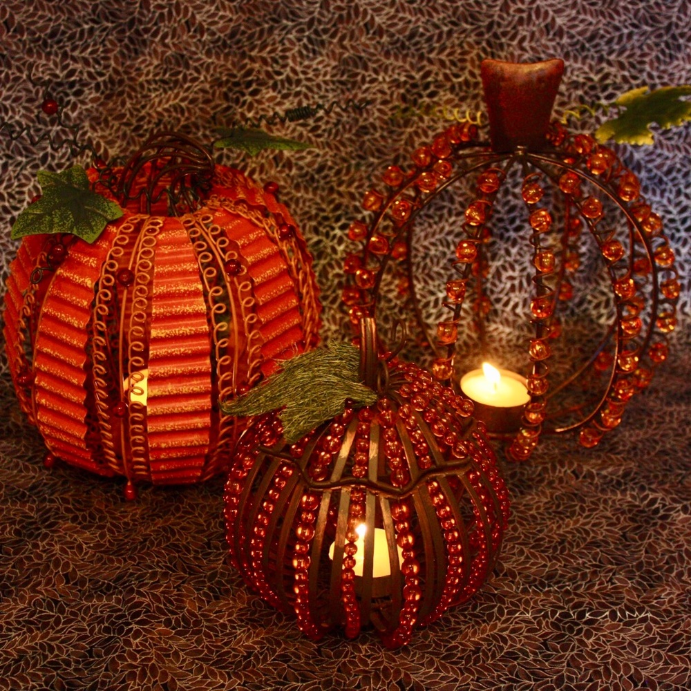 Autumn Pumpkin Centerpieces/Candleholders
